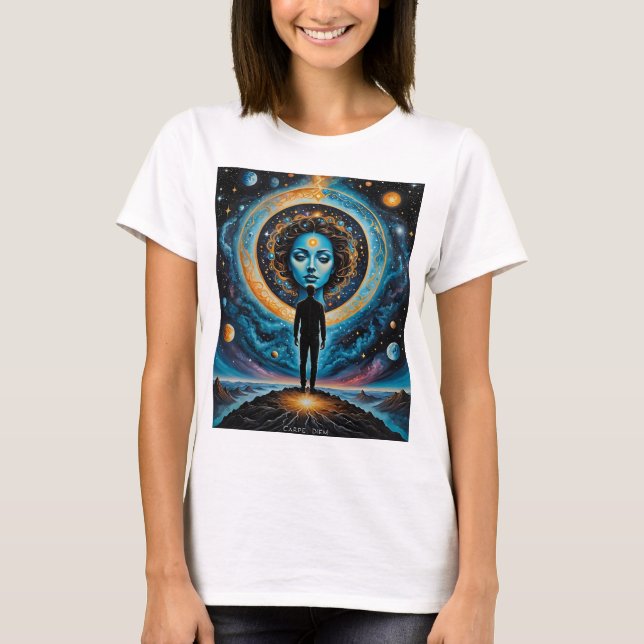 Carpe Diem Cosmic Goddess Art Shirt (Front)