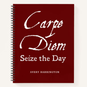 Carpe Diem Dead Poets Society Inspirational Orange Notebook
