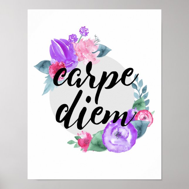 Carpe Diem - Flower - White Poster (Front)