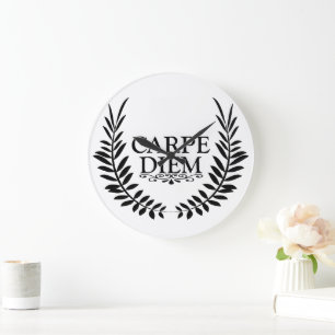 Carpe diem large clock