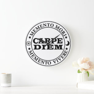 Carpe diem large clock