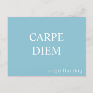Carpe Diem Latin Quote Postcard - Turquoise