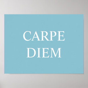 Carpe Diem Latin Quote Print - Turquoise
