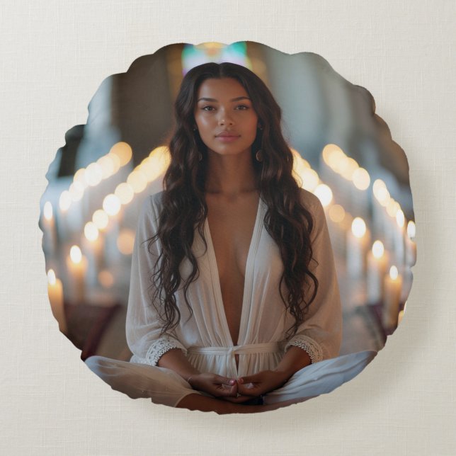 CARPE DIEM - Meditation - Yoga Round Cushion (Front)
