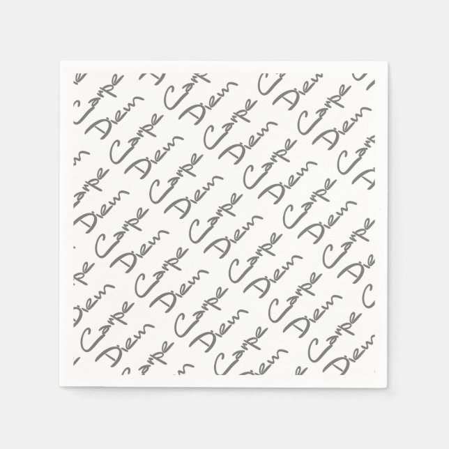 CARPE DIEM Modern Cool Text Napkin (Front)