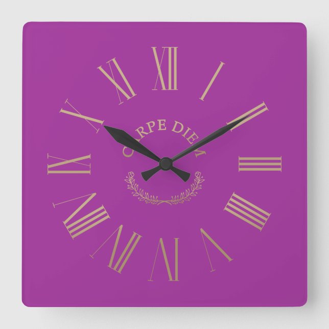 Carpe Diem Pink Acrylic Wall Clock (Front)