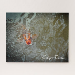Carpe Diem Pond Fish Photograph Jigsaw Puzzle