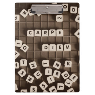 Carpe Diem Scrambled Letter Tiles Clipboard