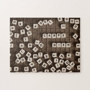 Carpe Diem Scrambled Letter Tiles Jigsaw Puzzle