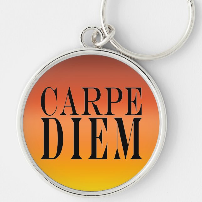 Carpe Diem Seize the Day Latin Quote Happiness Key Ring (Front)