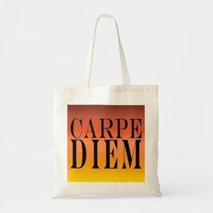 Carpe Diem Seize the Day Latin Quote Happiness Tote Bag