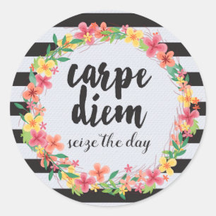 Carpe Diem / Seize The Day Quote Classic Round Sticker