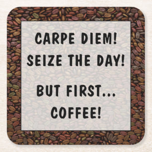 CARPE DIEM! SQUARE PAPER COASTER