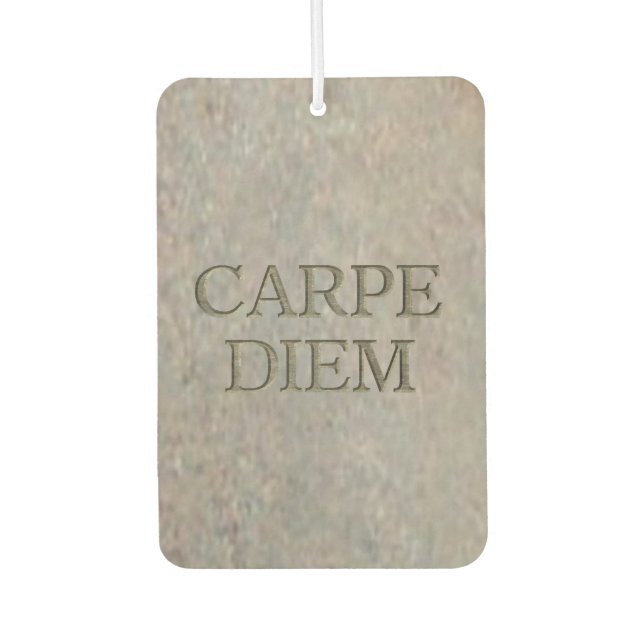 Carpe Diem Stone car air freshener (Front)