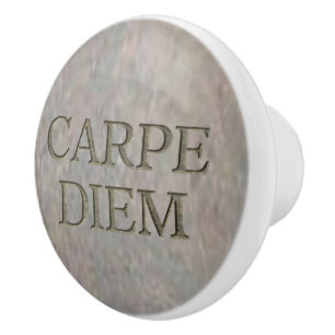 Carpe Diem Stone ceramic knob