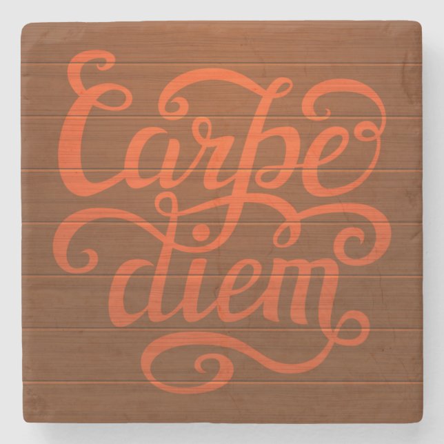 Carpe Diem' Stone Coaster (Front)