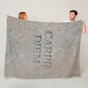 Carpe Diem Stone large fleece blanket