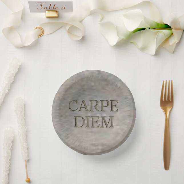 Carpe Diem Stone paper bowls Plate (Wedding)