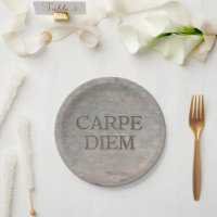 Carpe Diem Stone paper plates