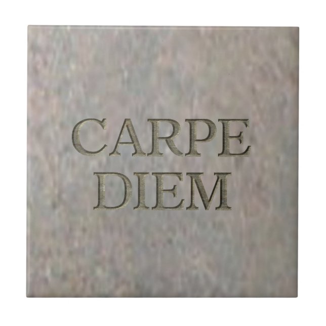 Carpe Diem Stone small tile (Front)