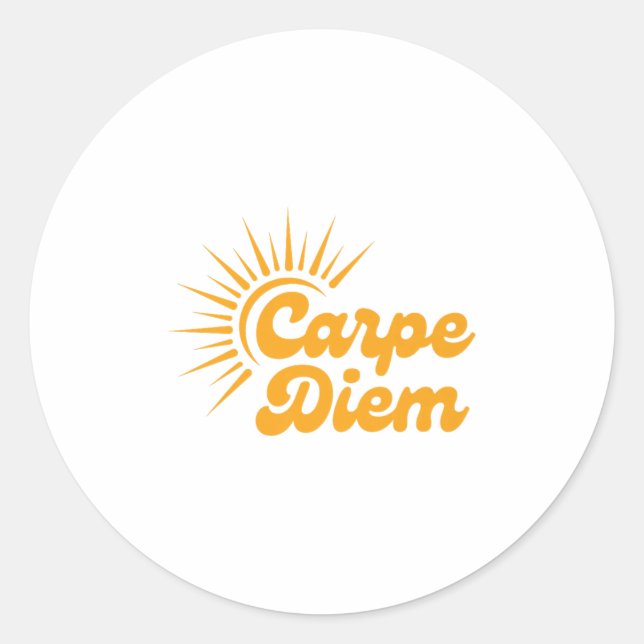 Carpe Diem Sunrise Premium  Classic Round Sticker (Front)