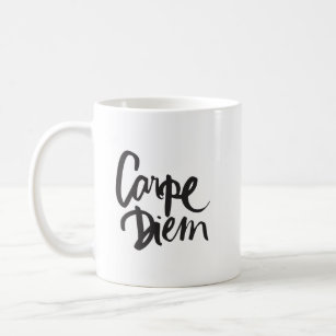 Carpe Diem Typographic Quote Mug