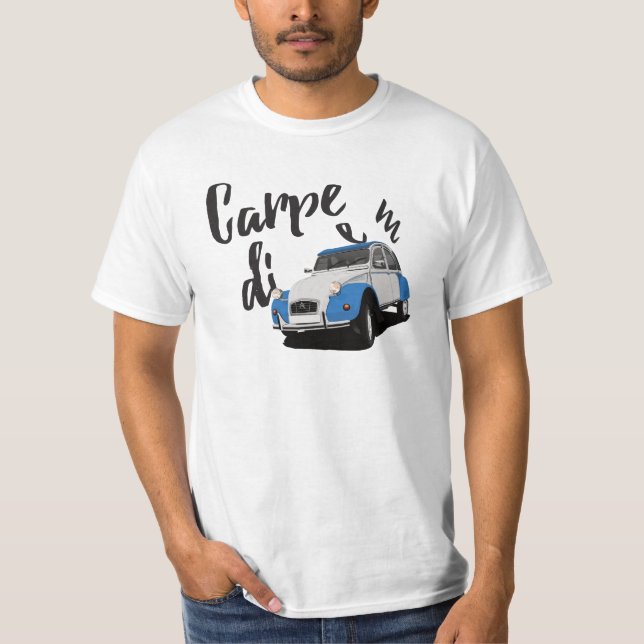 Carpe diem with the two-colour 2CV - 23 colour T-Shirt (Front)
