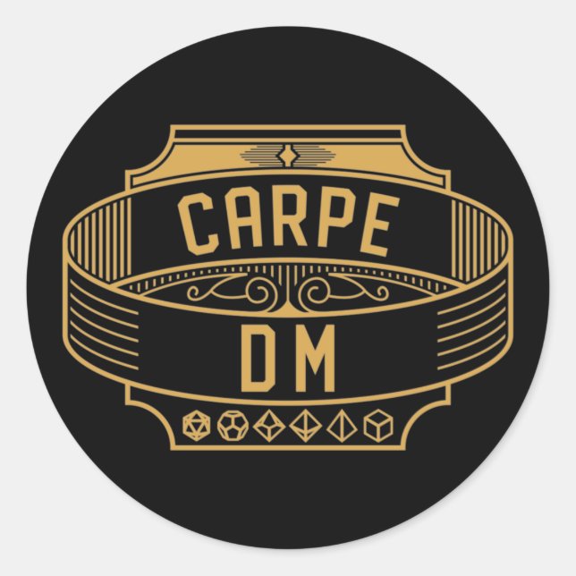 Carpe DM Carpe Diem Funny Tabletop RPG Classic Round Sticker (Front)