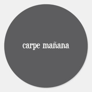 Carpe Manana  Classic Round Sticker