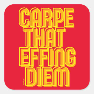 CARPE THAT EFFING DIEM funny latin quote           Square Sticker