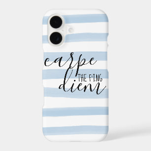 Carpe the f'ing Diem Blue Stripe Pattern
