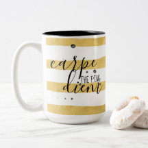 Carpe the f'ing Diem Gold Stripe Pattern