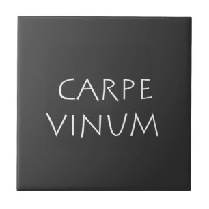 Carpe vinum ceramic tile