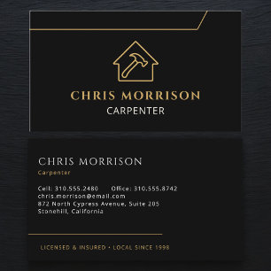 Carpenter Carpentry Repair Service Business Card