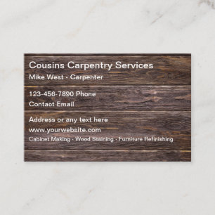 Carpenter Carpentry Services Business Cards