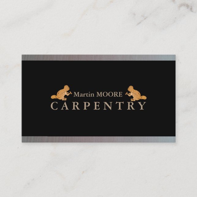 Carpenter carpentry wood business card (Front)