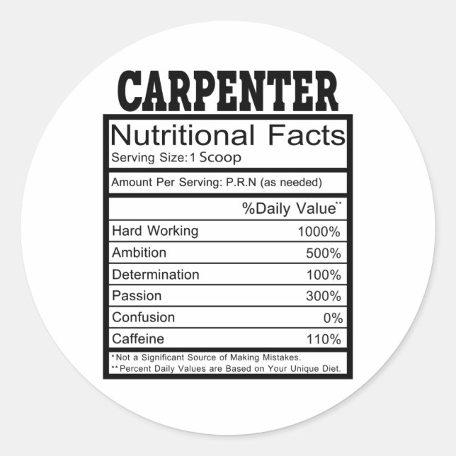 Carpenter Classic Round Sticker (Front)