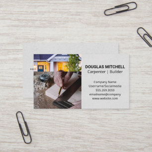 Carpenter   Construction Worker   House Business Card