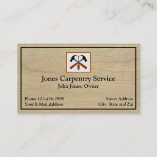 Carpenter Contractor Construction Business Card