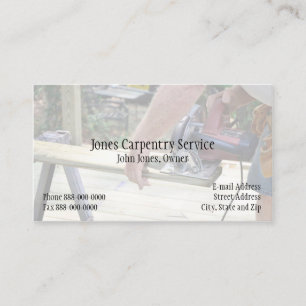 Carpenter Contractor Construction Business Card