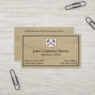 Carpenter Contractor Construction Business Card
