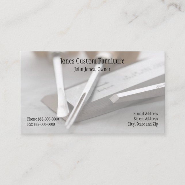 Carpenter Contractor Construction Business Card (Front)