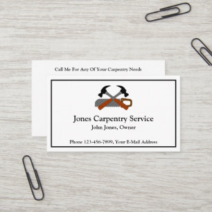 Carpenter Contractor Construction Business Card