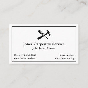 Carpenter Contractor Construction Business Card