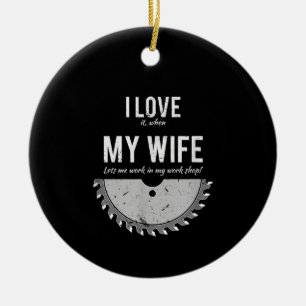 Carpenter  Funny Wood Working Gift Christmas Ceramic Ornament
