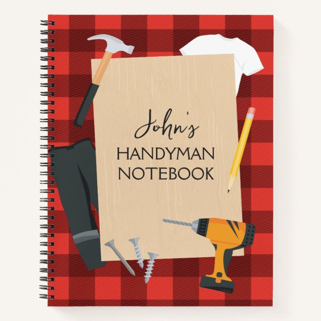 Carpenter Handyman Tools Notebook for Men (Front)