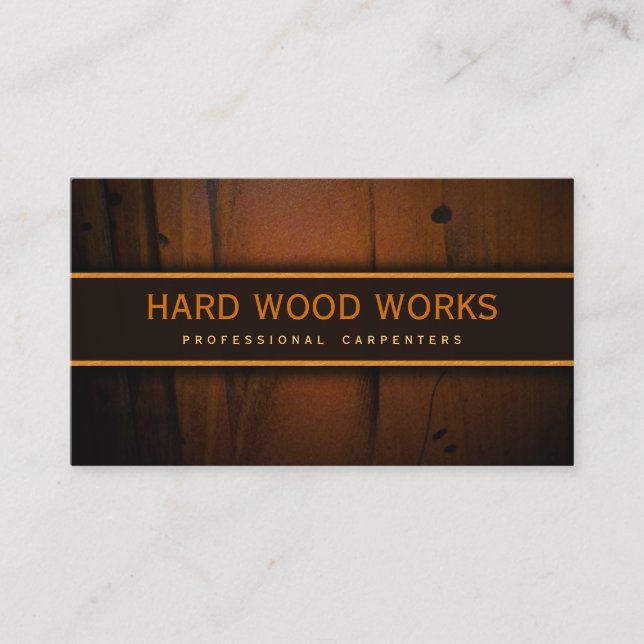 Carpenter Hardwood Wood Wooden Business Cards (Front)