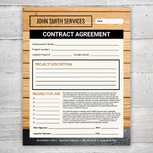 Carpenter Home Renovations Contract Agreement Notepad