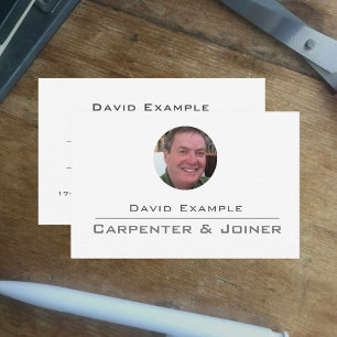 Carpenter & Joiner with Photo of Holder Business Card