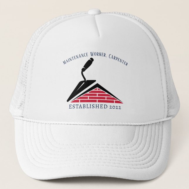 Carpenter, Maintenance Worker, Carpenter Trucker Hat (Front)